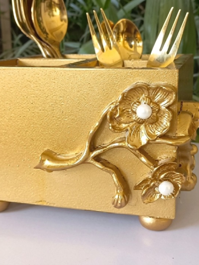 Golden Motif Cutlery Box