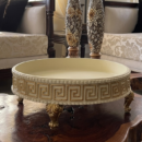 Antique Off White Round Tray