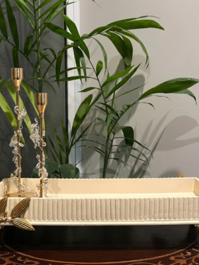 Antique White Rectangular Tray
