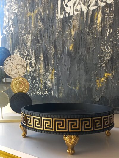 Black Round Tray